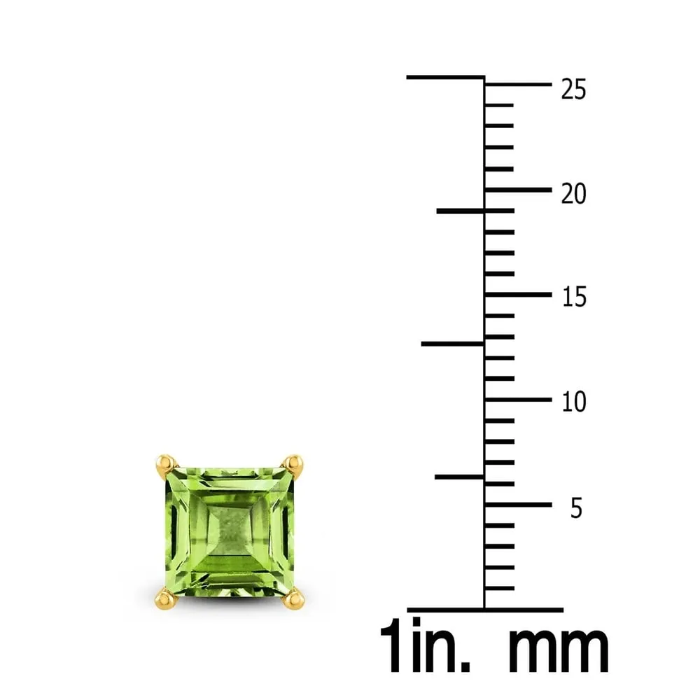 14K Yellow Gold 5MM Square Peridot Earrings sold by Zulily product image thumbnail 2
