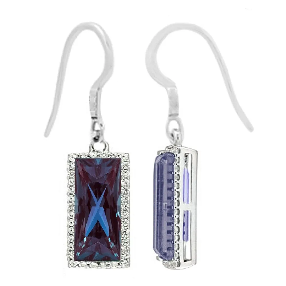 Sterling Silver with Choice of Gemstone and Natural White Topaz Drop Earring sold by Zulily
