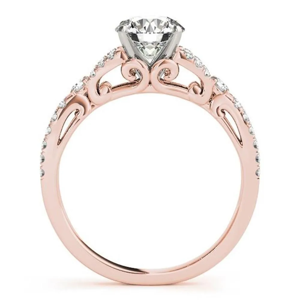 Auriya 14k Gold 4ct Unique Moissanite and Diamond Engagement Ring 1/4ctw sold by Zulily product image thumbnail 5