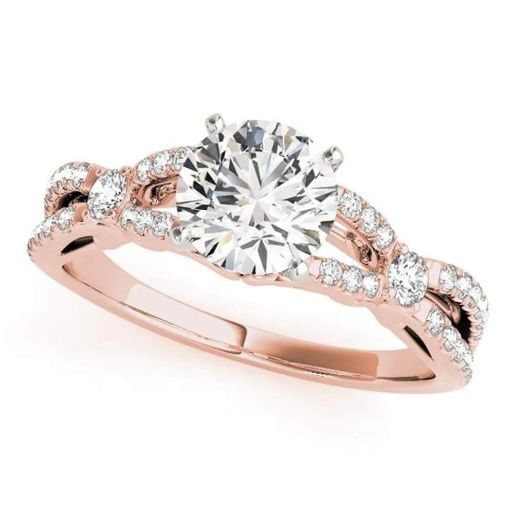 Auriya 14k Gold 4ct Unique Moissanite and Diamond Engagement Ring 1/4ctw sold by Zulily product image thumbnail 3