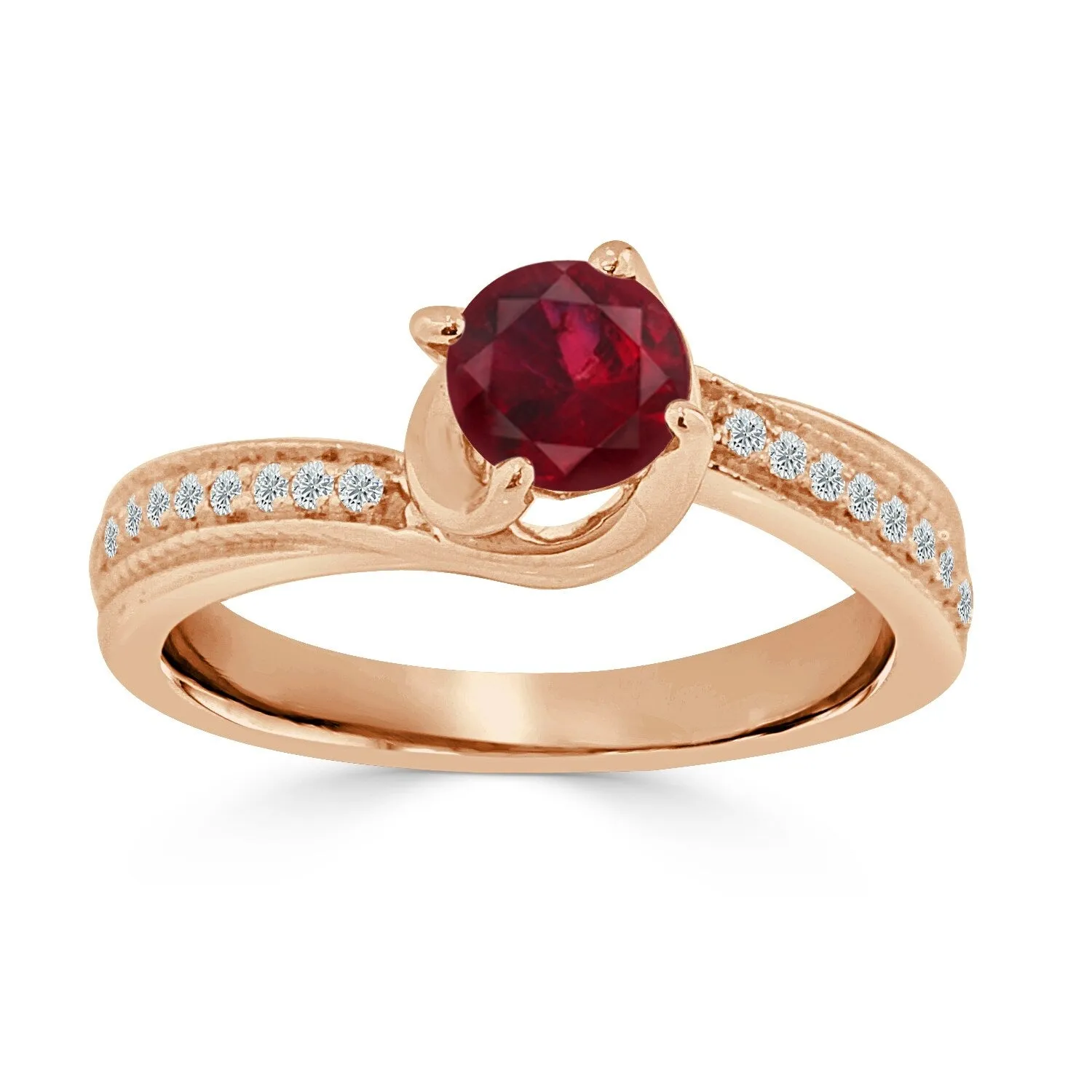Auriya Modern 5/8ct Ruby 1/7ctw Diamond Engagement Ring 14K Gold sold by Zulily product image thumbnail 2