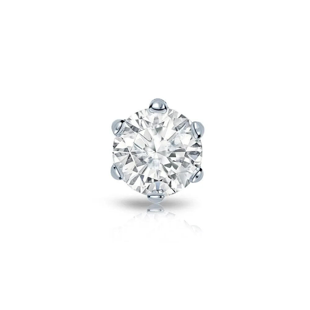 Auriya 14k Gold 1/3ct TDW Round 6-Prong SINGLE STUD (1) Diamond Earring sold by Zulily product image thumbnail 4
