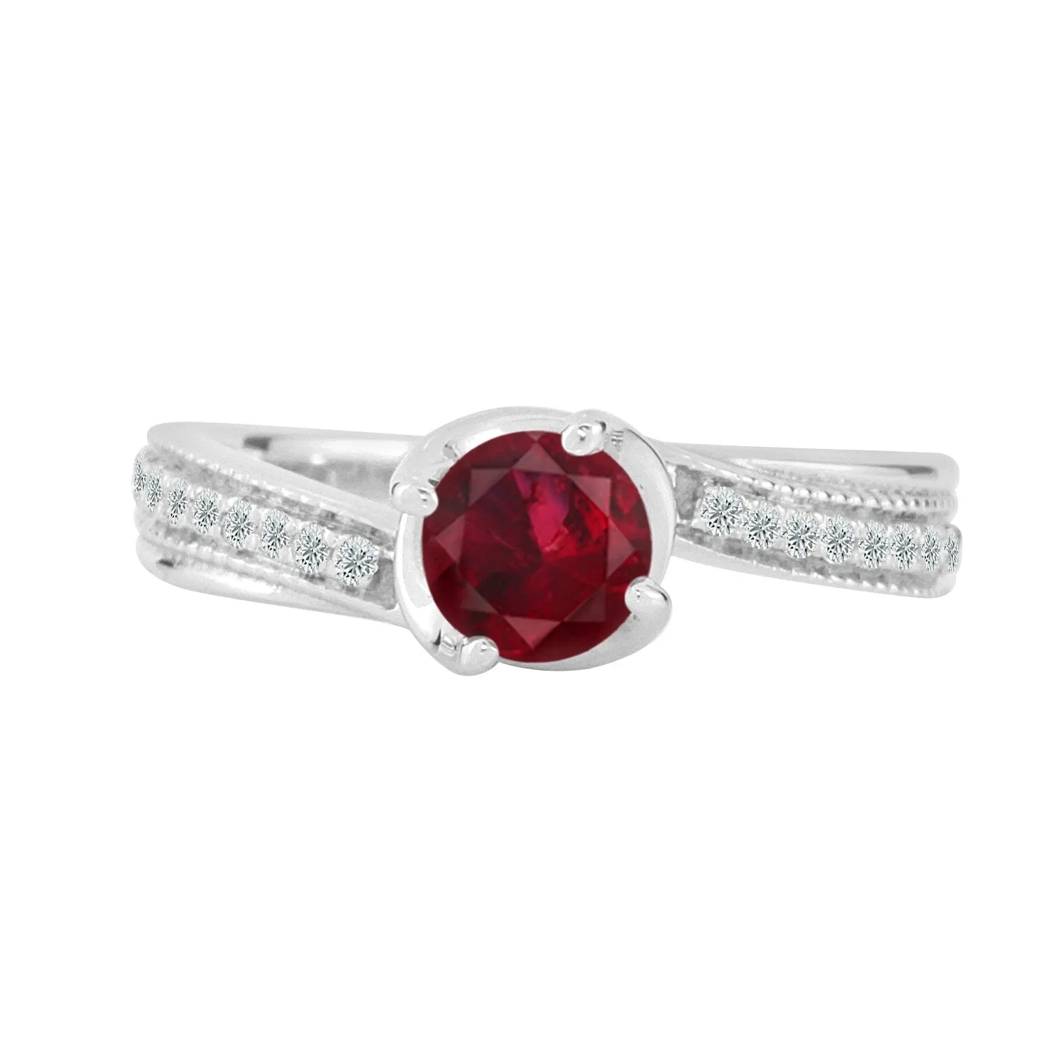Auriya Modern 5/8ct Ruby 1/7ctw Diamond Engagement Ring 14K Gold sold by Zulily product image thumbnail 4