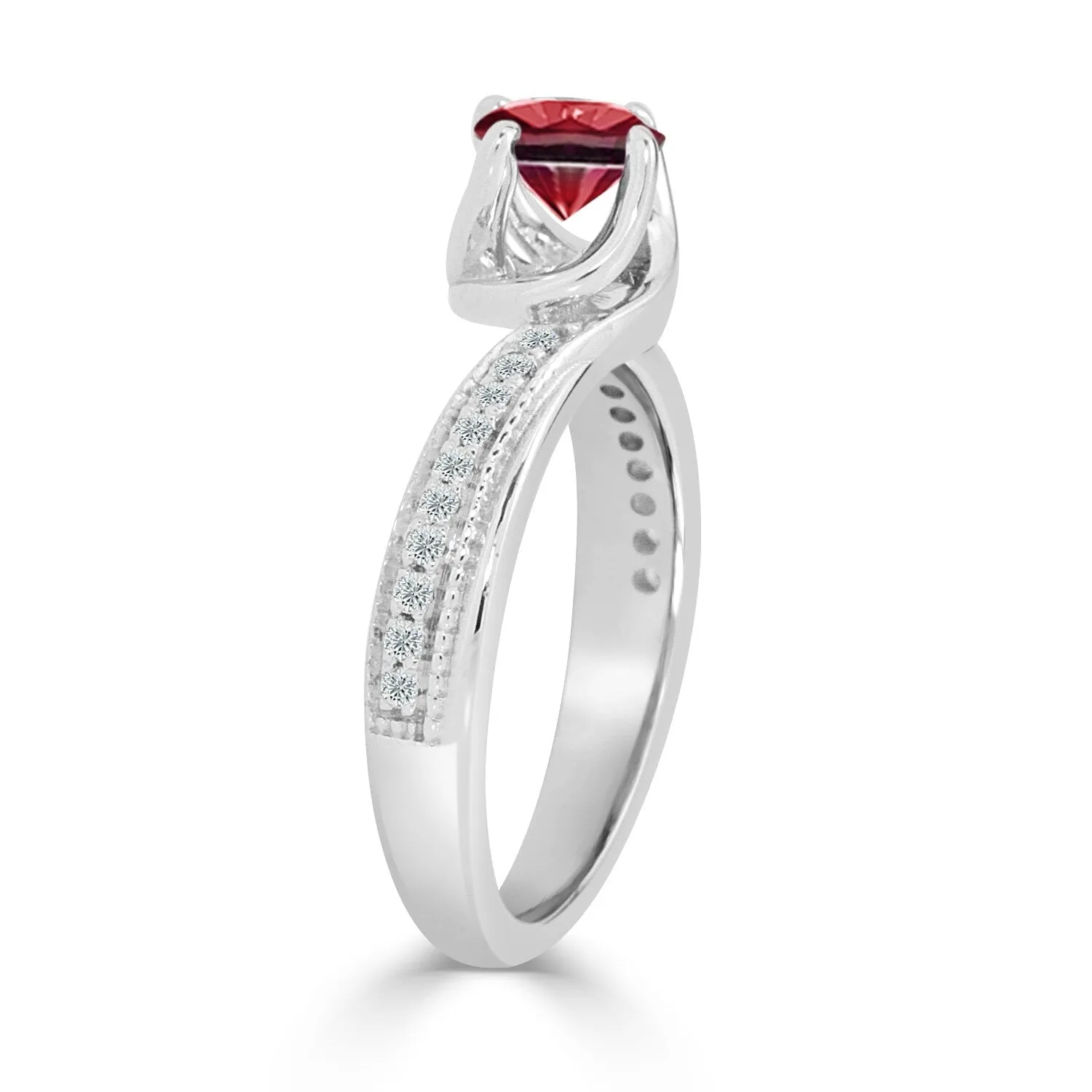 Auriya Modern 5/8ct Ruby 1/7ctw Diamond Engagement Ring 14K Gold sold by Zulily product image thumbnail 5