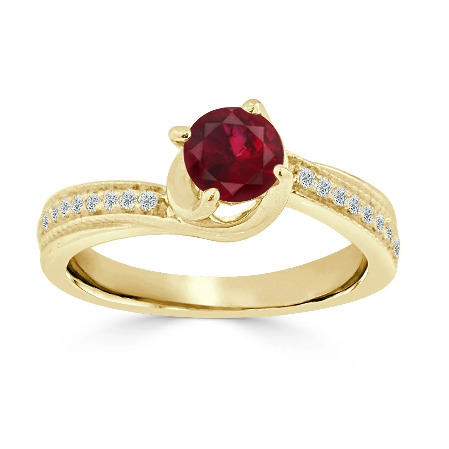 Auriya Modern 5/8ct Ruby 1/7ctw Diamond Engagement Ring 14K Gold sold by Zulily product image thumbnail 3