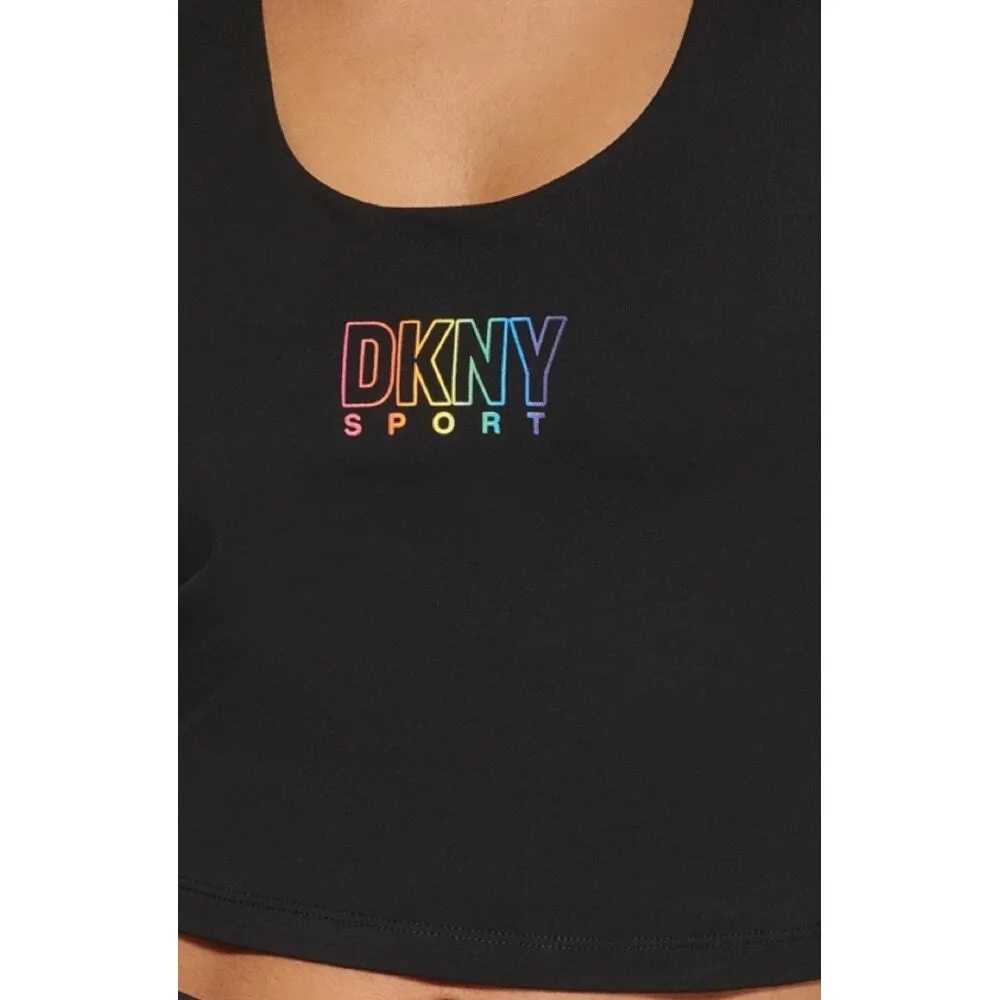 DKNY Women's Pride Logo Racerback Tank Top Black Size Large sold by Zulily product image thumbnail 3