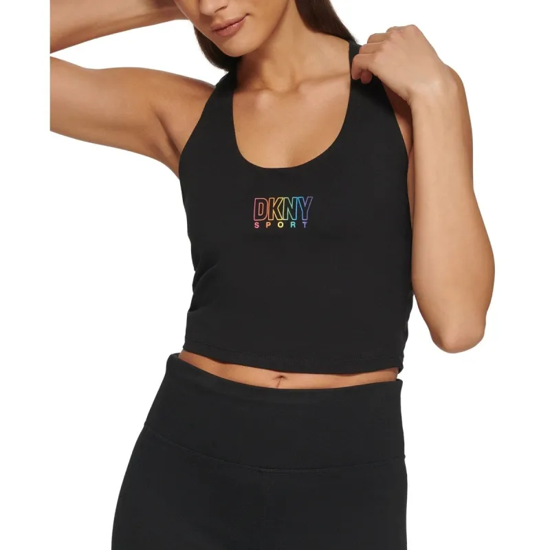 DKNY Women's Pride Logo Racerback Tank Top Black Size Large sold by Zulily