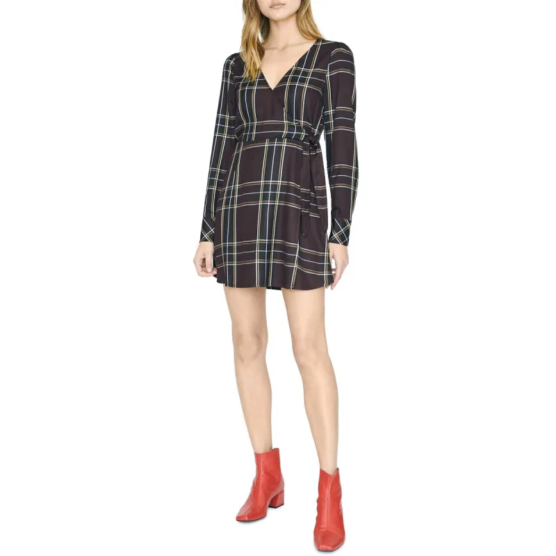 Sanctuary Women's Upbeat Faux Wrap Plaid Party Dress Purple Size 10 sold by Zulily