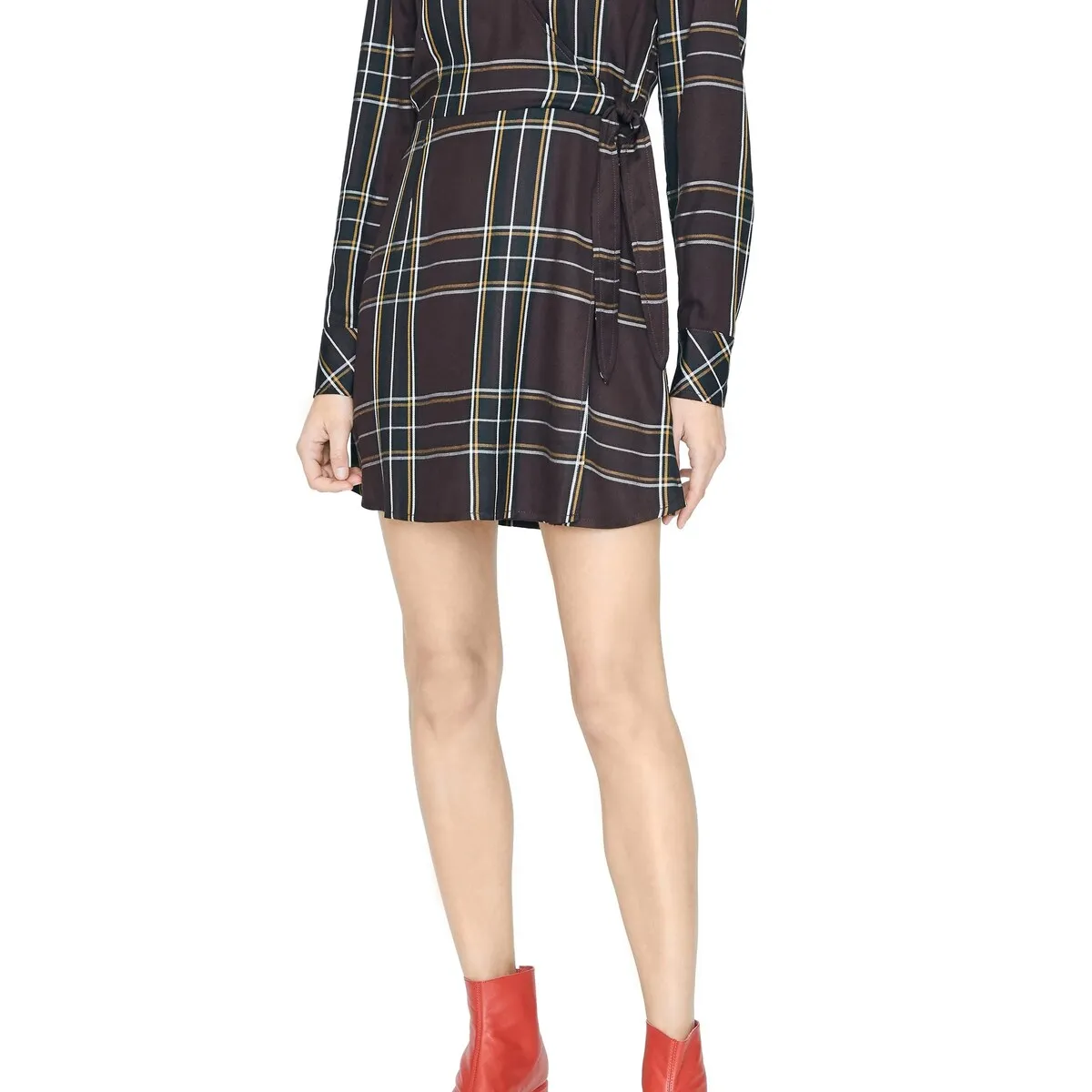 Sanctuary Women's Upbeat Faux Wrap Plaid Party Dress Purple Size 10 sold by Zulily product image thumbnail 3