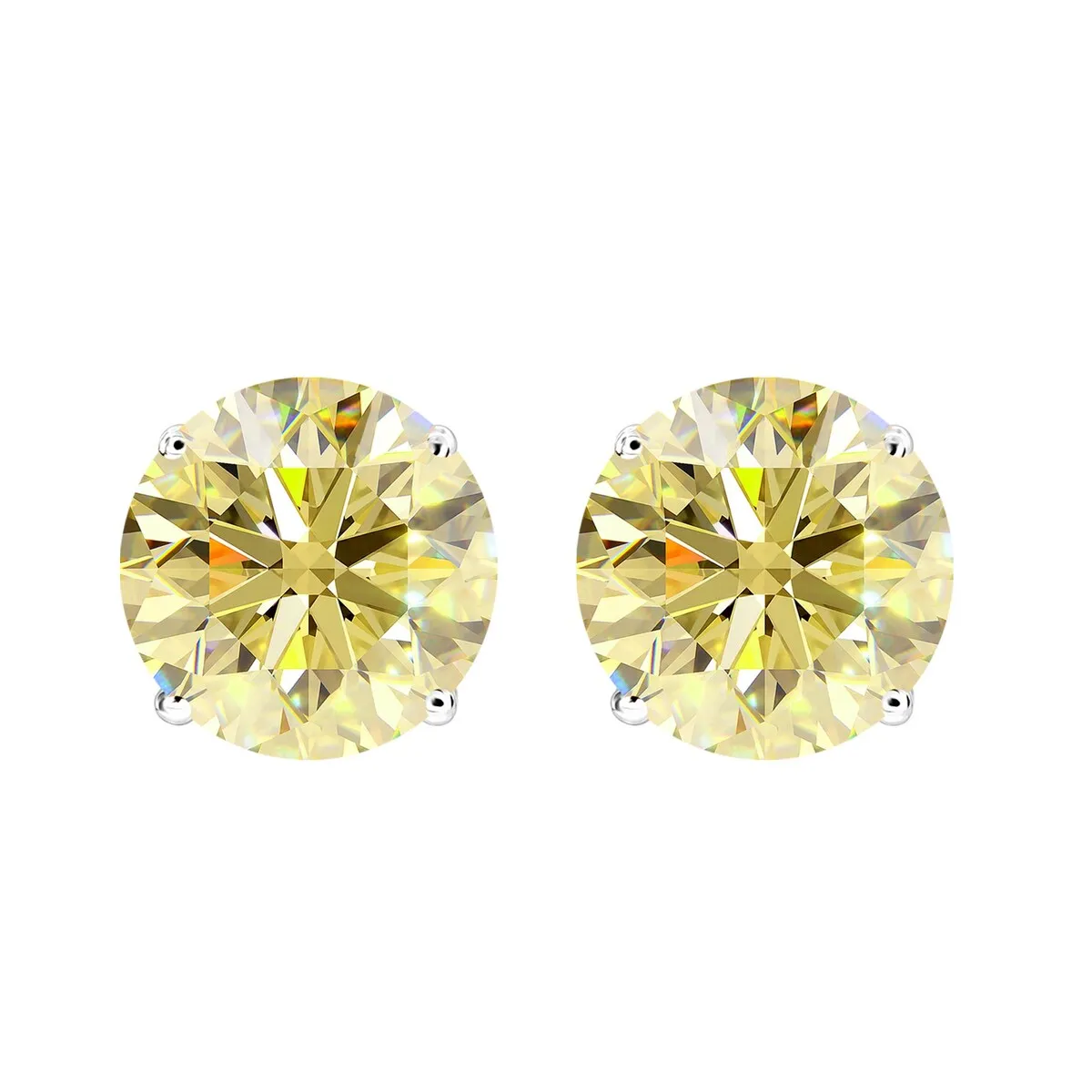 Sterling Silver with Yellow Moissanite Stud Earring sold by Zulily product image thumbnail 3