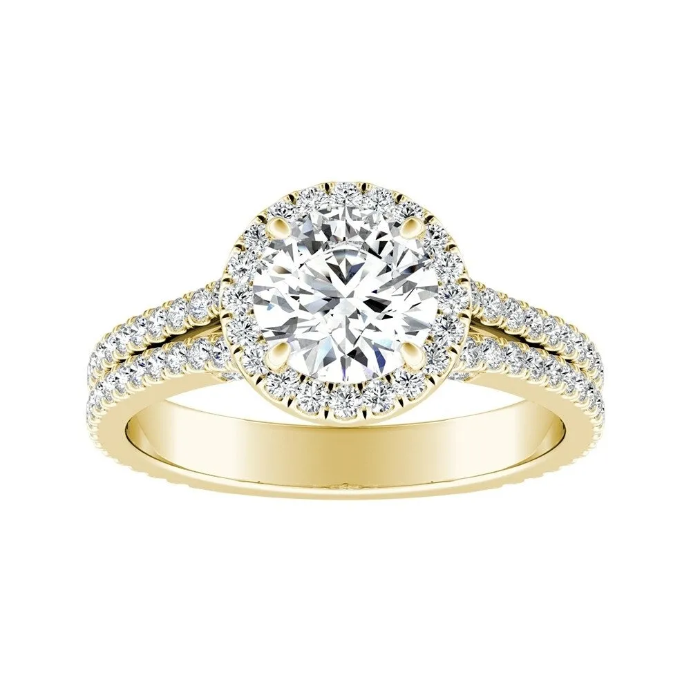 Auriya 14k Gold 1ct Moissanite and 5/8ctw Halo Diamond Engagement Ring sold by Zulily product image thumbnail 2