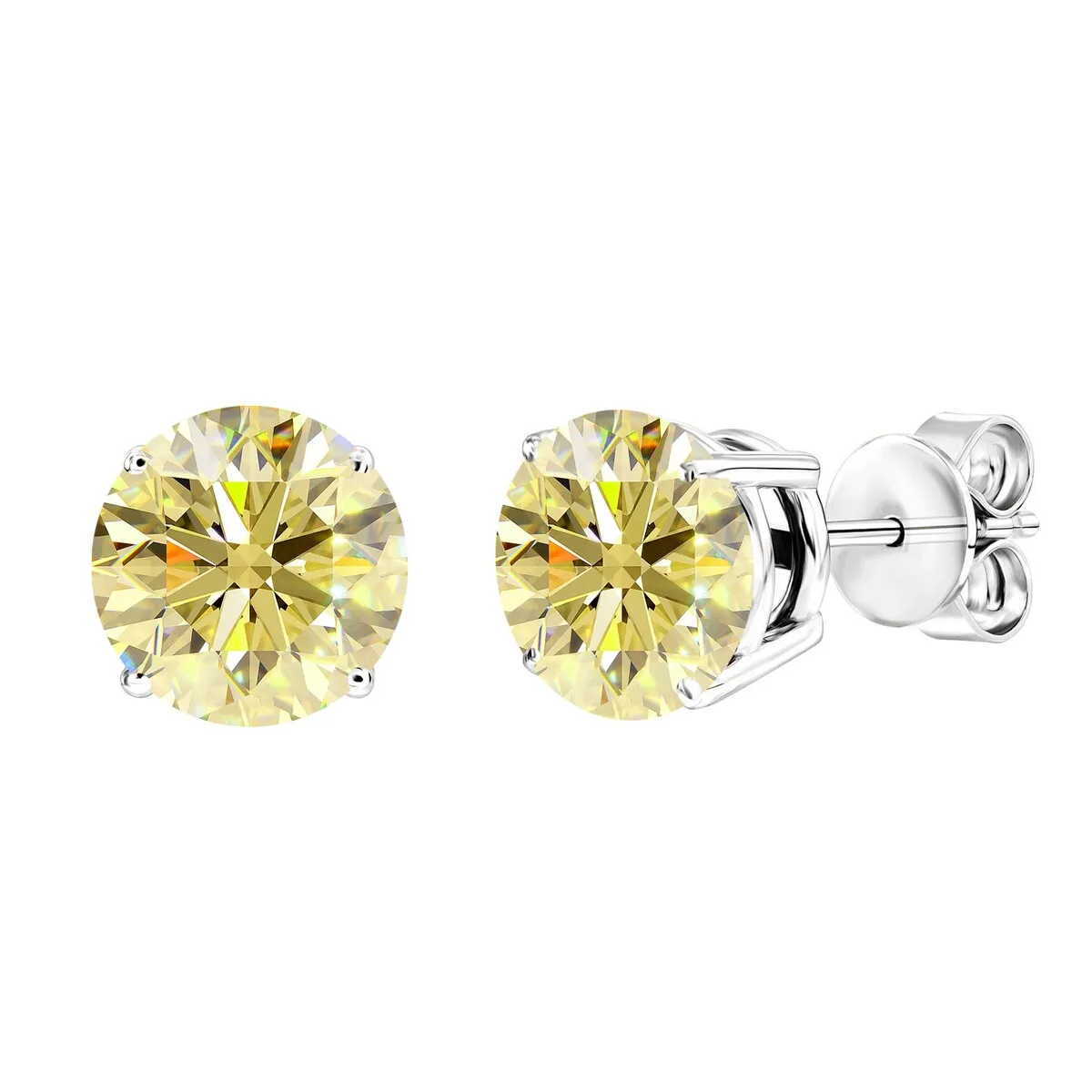 Sterling Silver with Yellow Moissanite Stud Earring sold by Zulily product image thumbnail 4