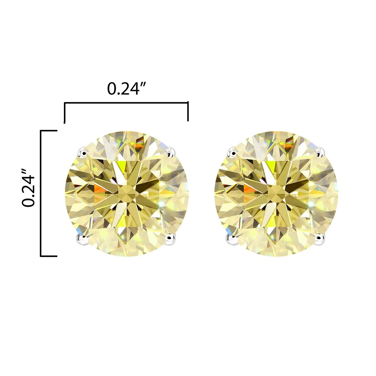 Sterling Silver with Yellow Moissanite Stud Earring sold by Zulily product image thumbnail 5