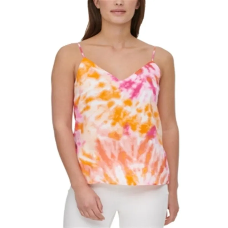 Calvin Klein Women's Tie Dye Adjustable Straps Cami Orange Size X-Small sold by Zulily
