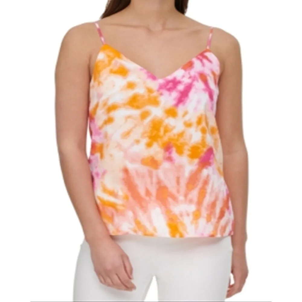 Calvin Klein Women's Tie Dye Adjustable Straps Cami Orange Size X-Small sold by Zulily product image thumbnail 2