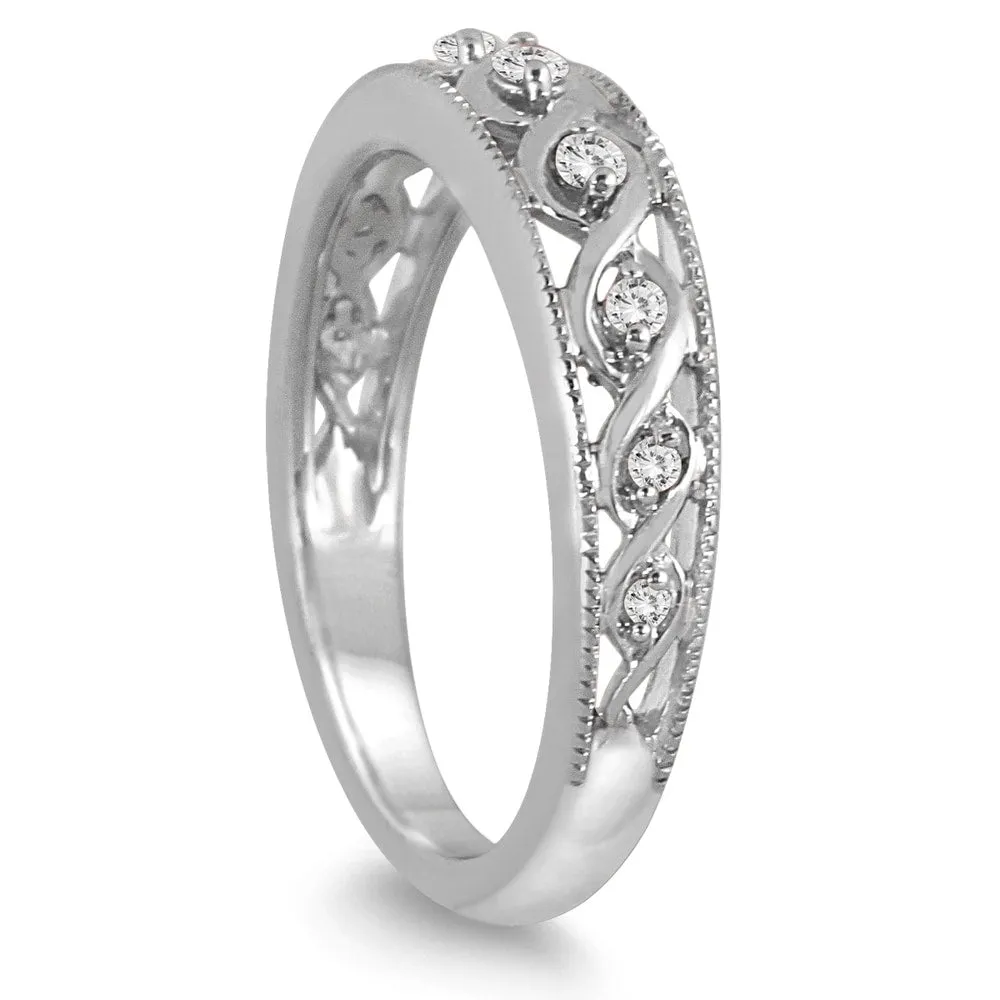 1/8 Carat TW Diamond Braided Band in 14K White Gold sold by Zulily product image thumbnail 2