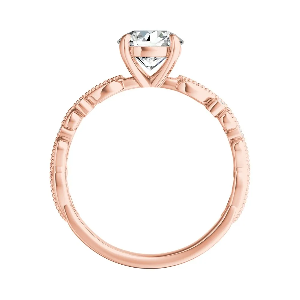 Auriya 14k Gold 3/4ct TW Vintage Moissanite and Diamond Engagement Ring 1/10cttw sold by Zulily product image thumbnail 5
