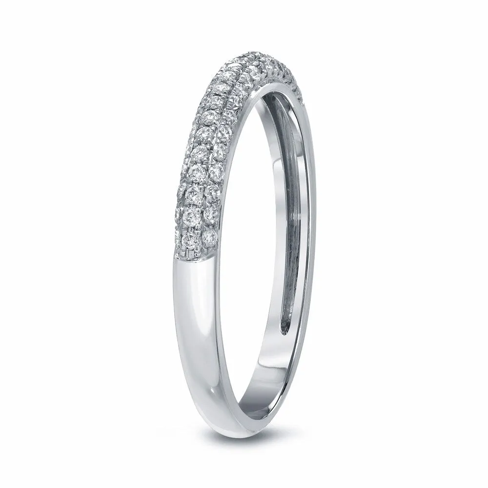 Auriya 3/4ctw Round Pave Diamond Wedding Band 14k White Gold sold by Zulily product image thumbnail 2