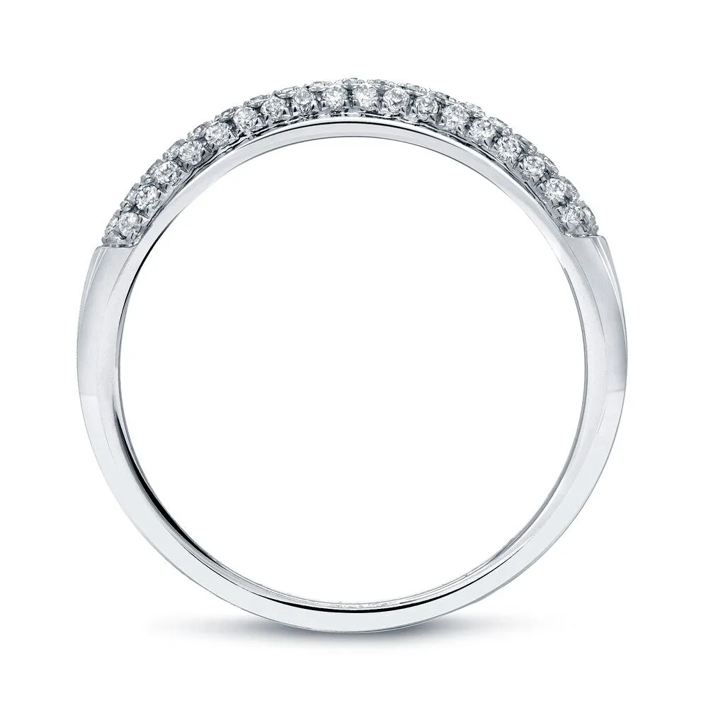 Auriya 3/4ctw Round Pave Diamond Wedding Band 14k White Gold sold by Zulily product image thumbnail 3