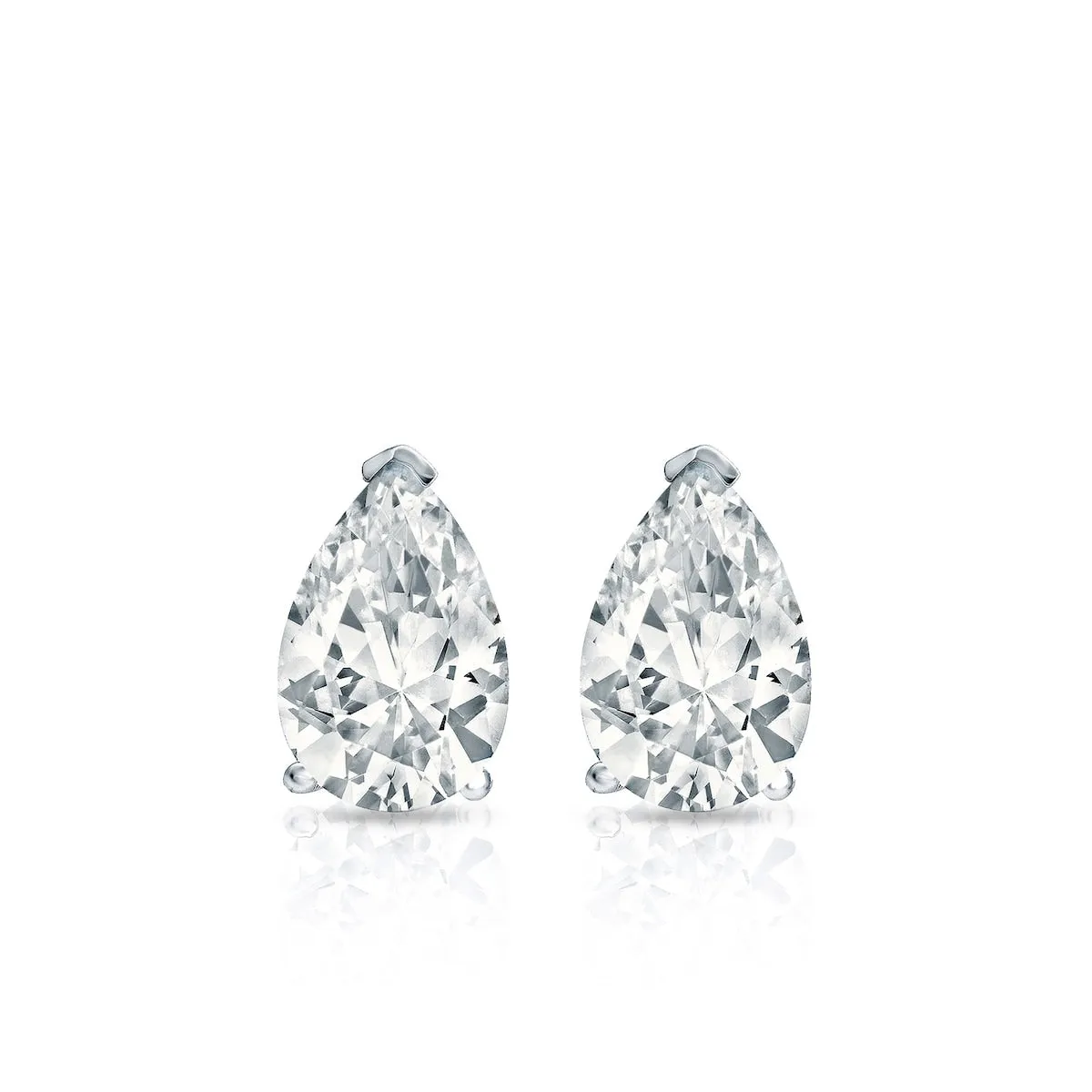 Auriya 18-karat Gold Lab Grown 0.50 carat TDW Pear Diamond Stud Earrings V-End Prong Screw-back sold by Zulily product image thumbnail 2