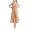 Black Tape Women's Printed Tie Back Ruffled Maxi Dress Orange Size Medium sold by Zulily