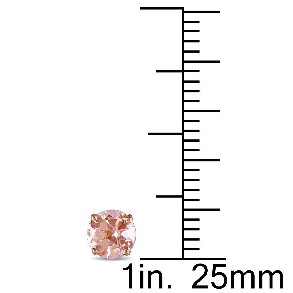 1ct TGW Morganite Solitaire Stud Earrings in 14k Rose Gold by Miadora - 5 mm x 5 mm x 3.7 mm - 5 mm x 5 mm x 3.7 mm sold by Zulily product image thumbnail 5