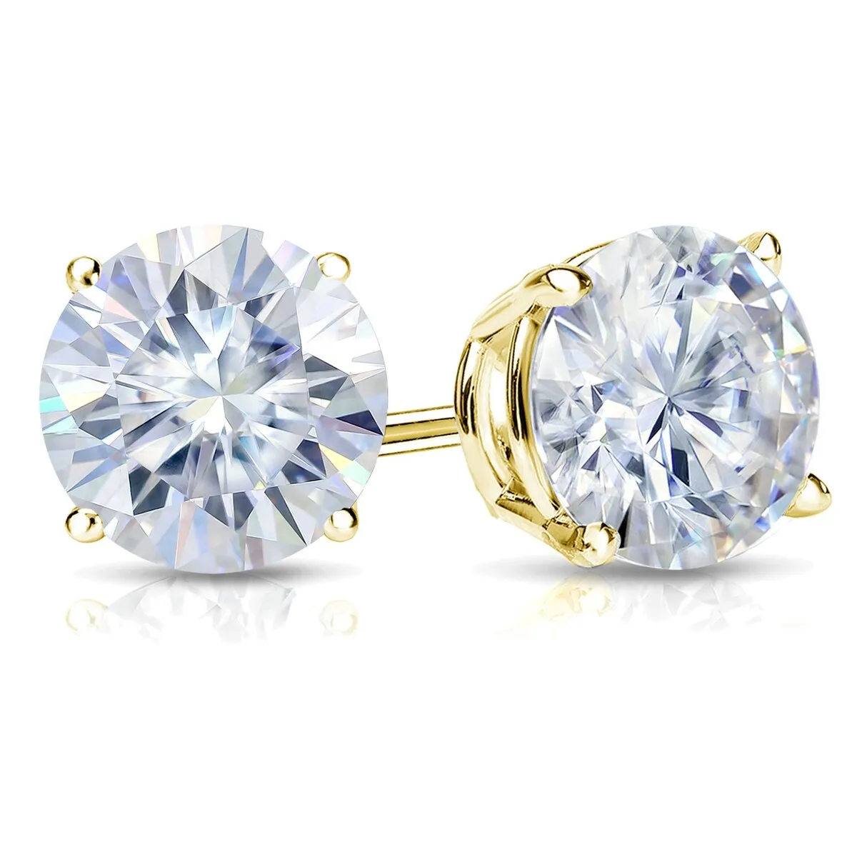 Auriya 1ct TW Round Moissanite Stud Earrings 14k Gold - 5 mm sold by Zulily product image thumbnail 2