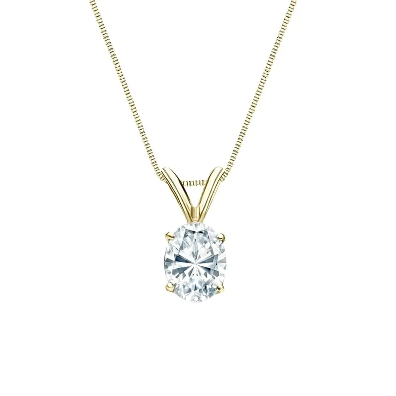 Auriya 14k Gold 0.60ctw Oval Solitaire Lab Grown Diamond Necklace 4-Prong Basket (F-G VS) - 0.60 sold by Zulily product image thumbnail 2