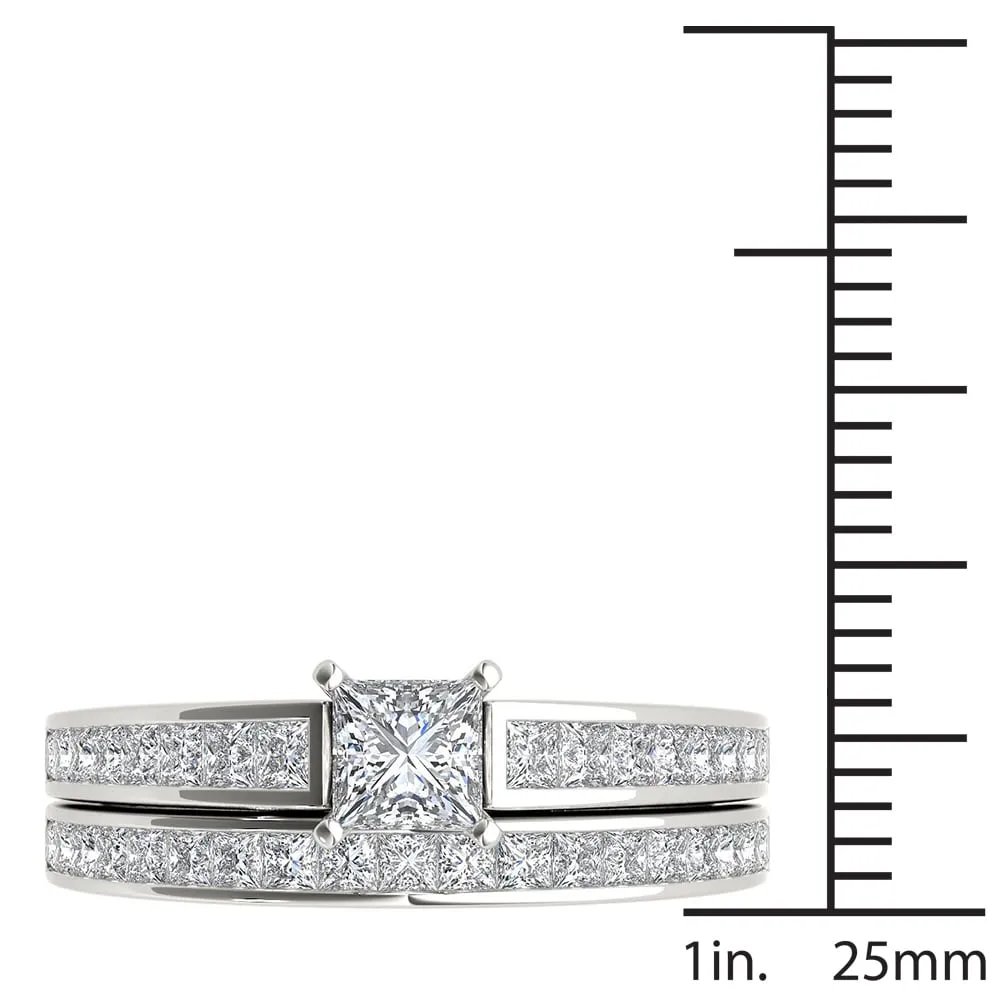 De Couer 14k White Gold 1 1/2ct TDW Diamond Classic Engagement Ring Set with One Band - White H-I sold by Zulily product image thumbnail 4