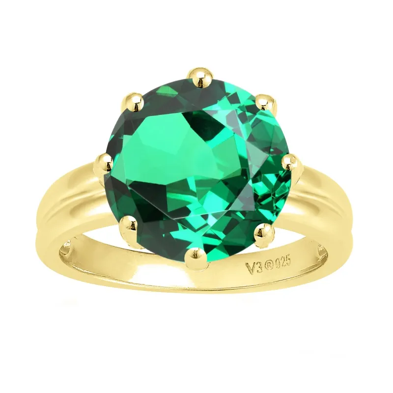 3.10Ct Gold Over Sterling Silver Emerald Solitaire Ring sold by Zulily