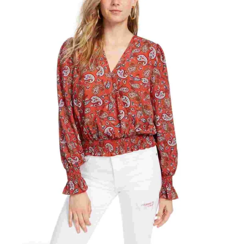 Ultra Flirt Junior's Smocked Top Brown Size Large sold by Zulily