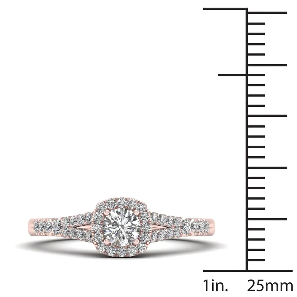 De Couer IGI Certified 1/2ct TDW Diamond Halo Ring - Pink sold by Zulily product image thumbnail 4
