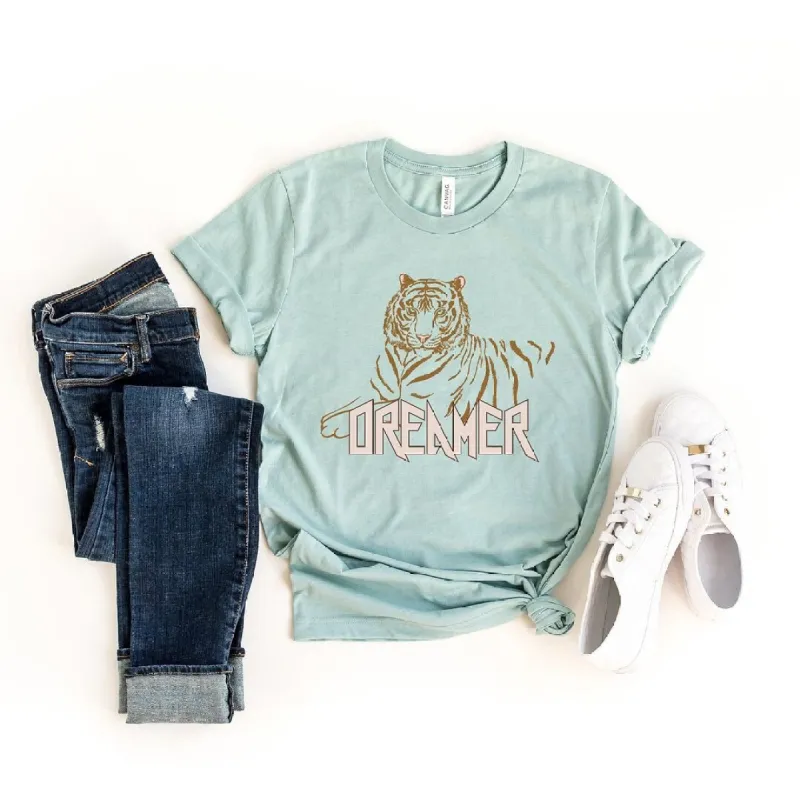 Dreamer Tiger Short Sleeve Tee sold by Zulily