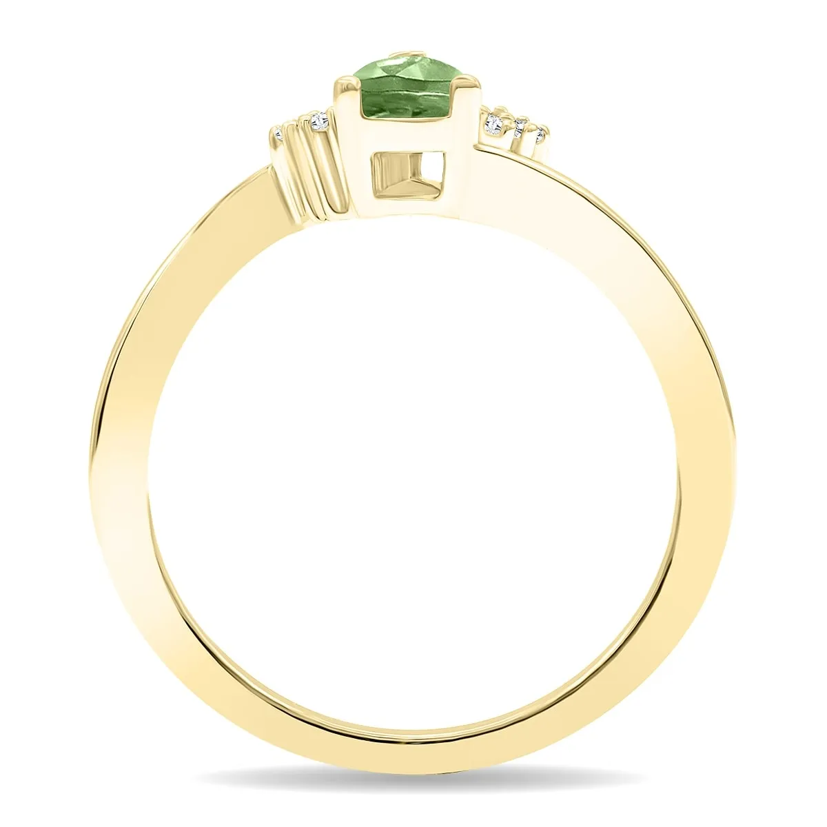 Women's Pear Shaped Green Amethyst and Diamond Tierra Ring in 10K Yellow Gold sold by Zulily product image thumbnail 2