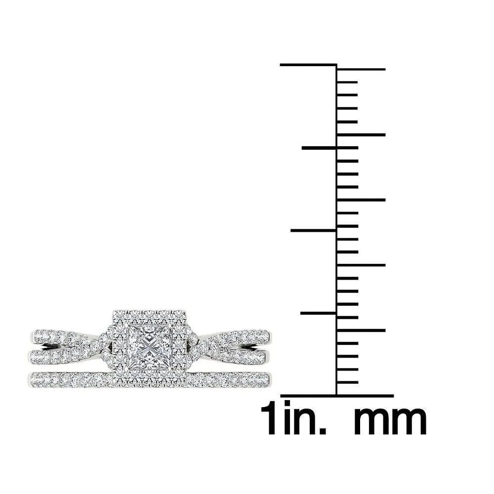 De couer IGI Certified 10k White Gold 1ct TDW Diamond Princess-cut Engagement Ring Set sold by Zulily product image thumbnail 4
