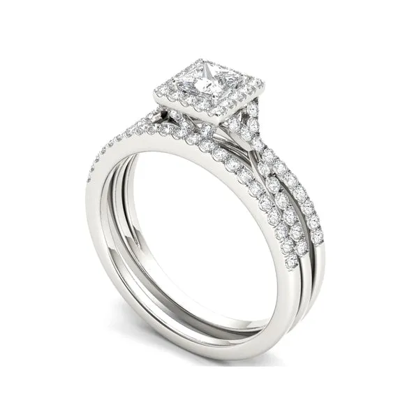 De couer IGI Certified 10k White Gold 1ct TDW Diamond Princess-cut Engagement Ring Set sold by Zulily product image thumbnail 3