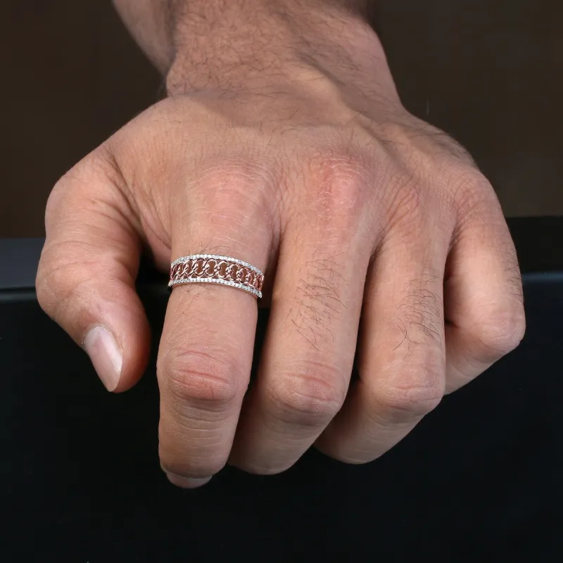 1/6ct TDW Diamond Cuban Link Mens Band in 10k Gold by De Couer sold by Zulily