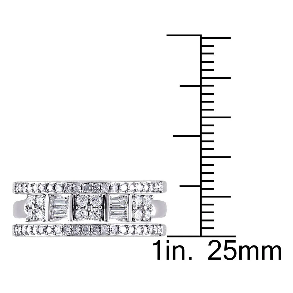 Miadora 10k White Gold 1/2ct TDW Diamond 3-piece Anniversary Stackable Ring Set sold by Zulily product image thumbnail 3