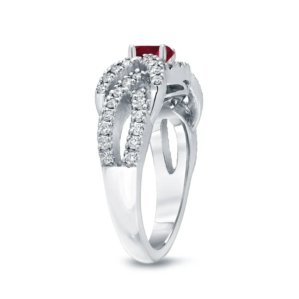 14k Gold 2/5ct Ruby and 3/5ct TDW Diamond Engagement Ring by Auriya sold by Zulily product image thumbnail 5