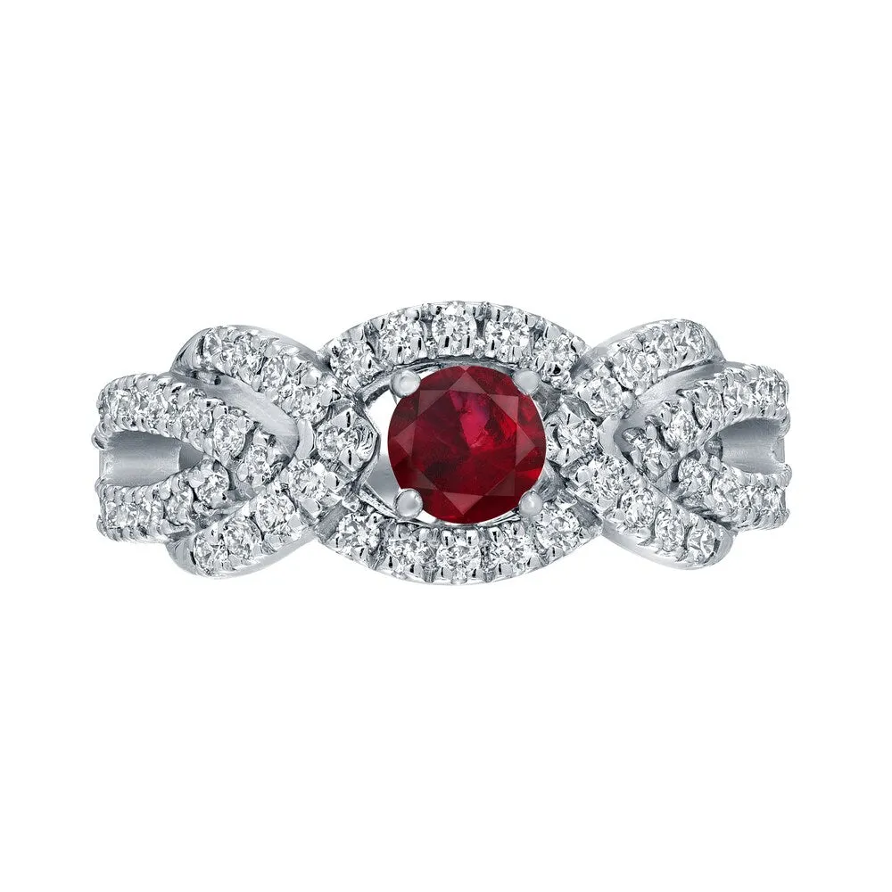 14k Gold 2/5ct Ruby and 3/5ct TDW Diamond Engagement Ring by Auriya sold by Zulily product image thumbnail 4