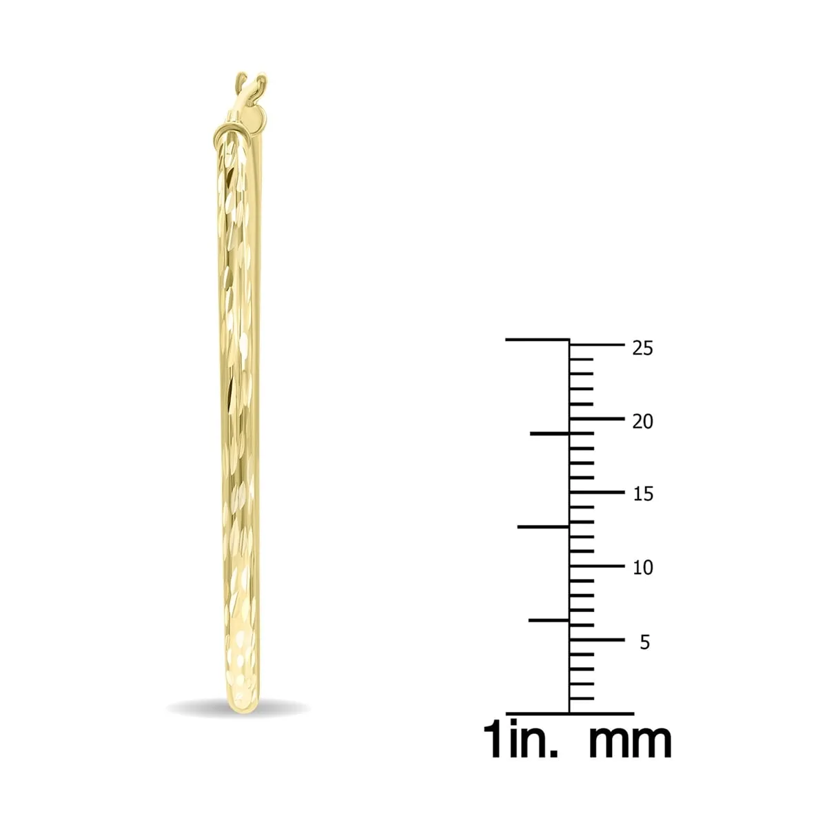 10K Yellow Gold Shiny Diamond Cut Engraved Hoop Earrings (40mm) sold by Zulily product image thumbnail 4