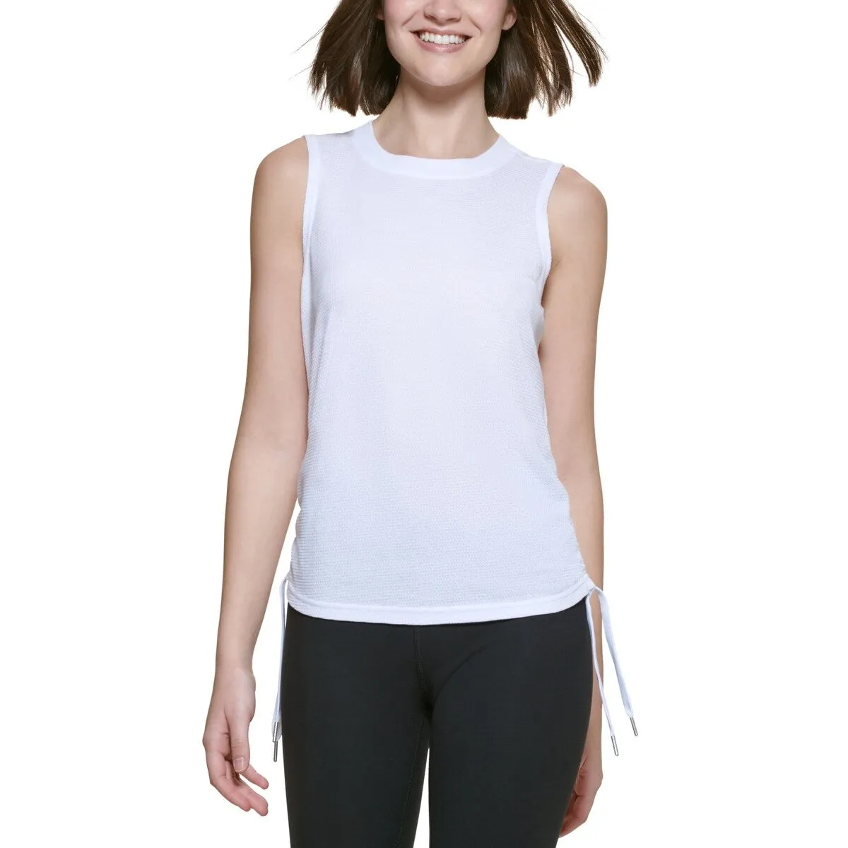 Calvin Klein Women's Ruched Side Tie Tank Top White Size Small sold by Zulily