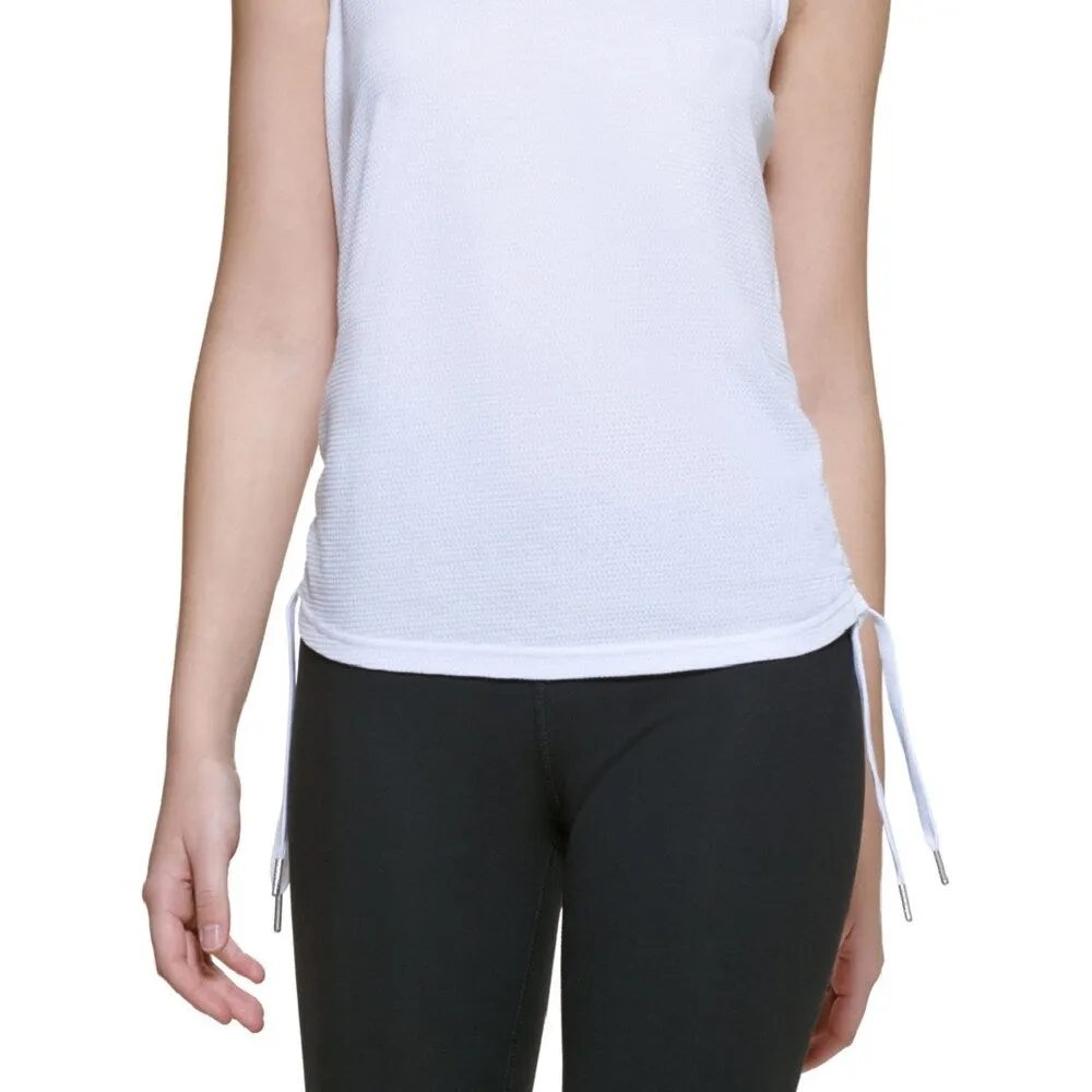 Calvin Klein Women's Ruched Side Tie Tank Top White Size Small sold by Zulily product image thumbnail 3