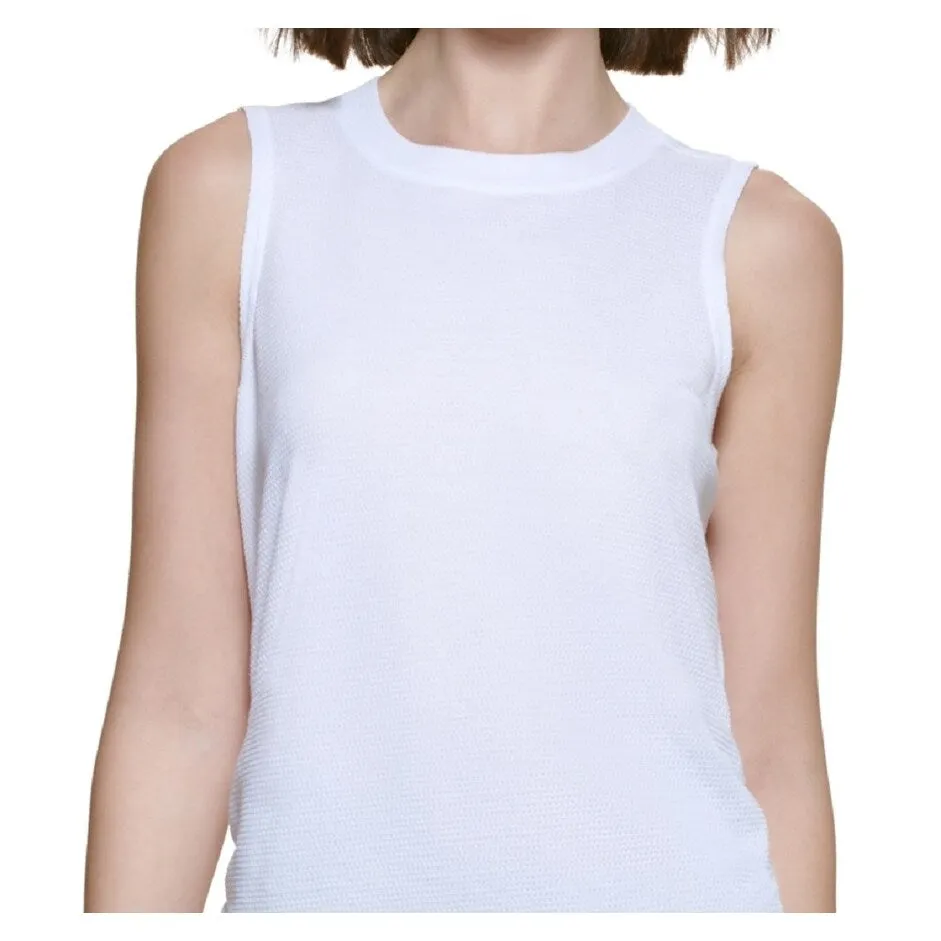 Calvin Klein Women's Ruched Side Tie Tank Top White Size Small sold by Zulily product image thumbnail 2