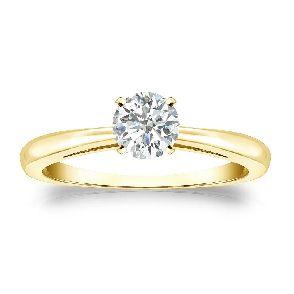 Auriya 18k Gold 1/3ctw Round Solitaire Diamond Engagement Ring sold by Zulily product image thumbnail 2