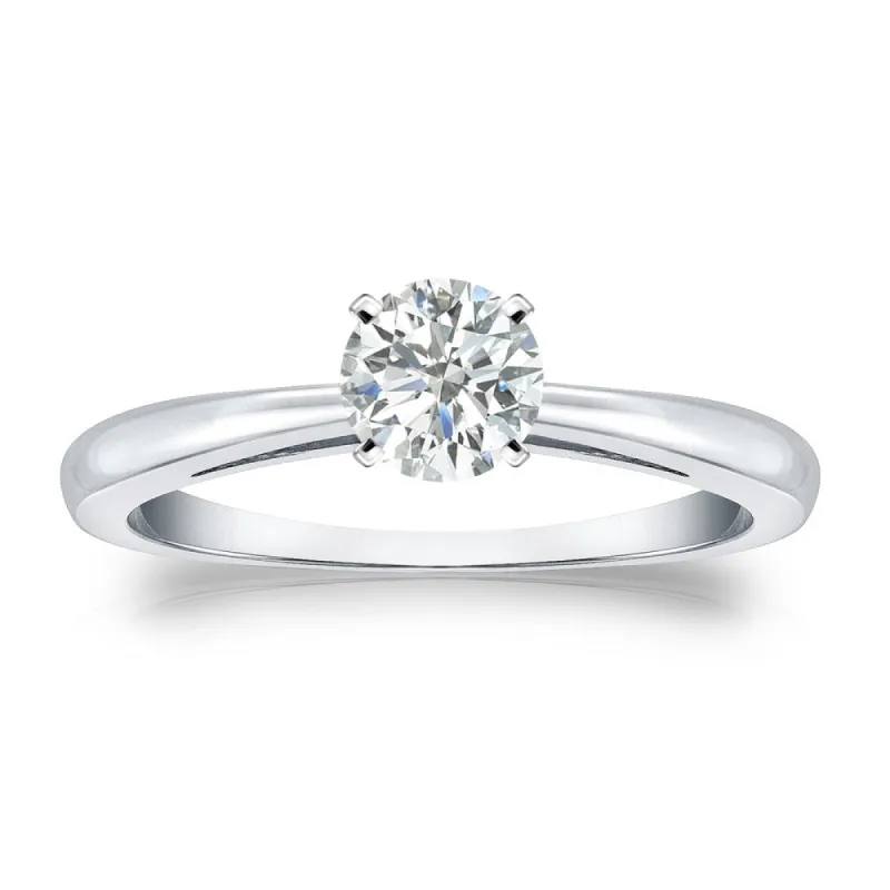 Auriya 18k Gold 1/3ctw Round Solitaire Diamond Engagement Ring sold by Zulily