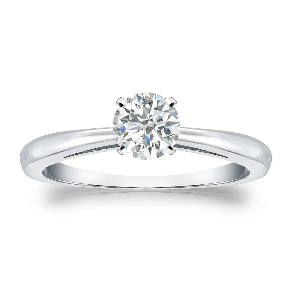 Auriya 18k Gold 1/3ctw Round Solitaire Diamond Engagement Ring sold by Zulily
