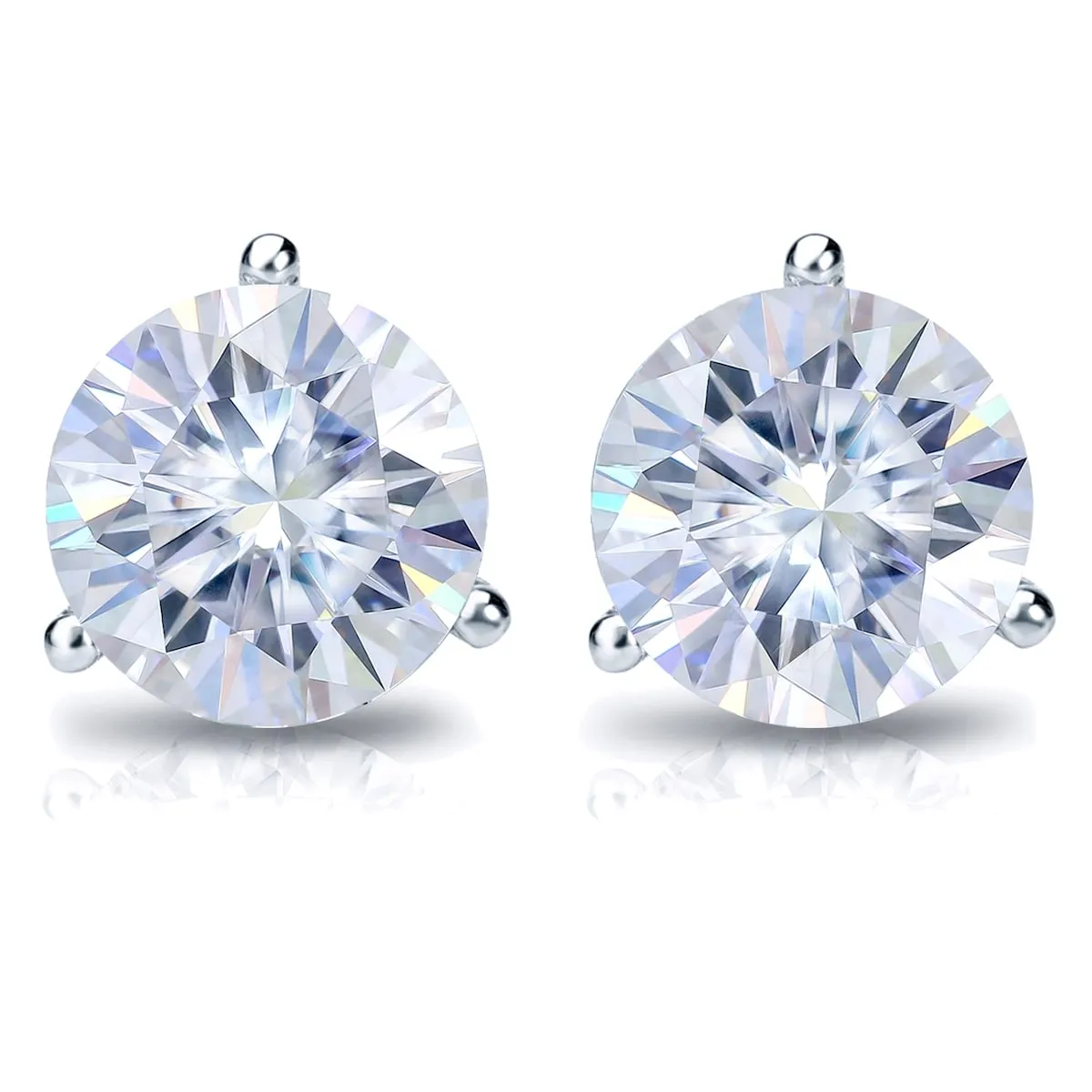 Auriya 5ctw Round Moissanite Stud Earrings 14k Gold Martini-set sold by Zulily product image thumbnail 4