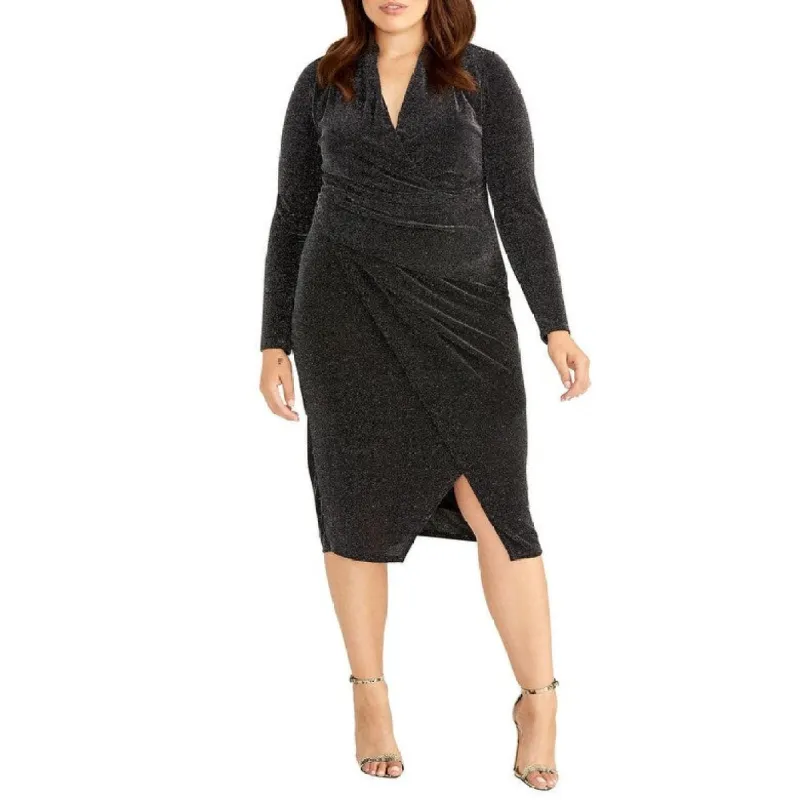 Rachel Roy Women's Trendy Sparkle Faux Wrap Dress Size 20W sold by Zulily