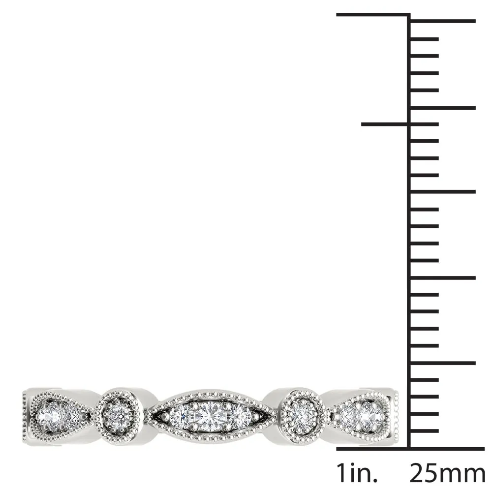 De Couer 10k White Gold 1/10ct TDW Wedding Band - White H-I sold by Zulily product image thumbnail 4